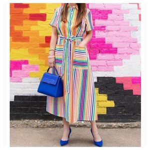 Christopher John Rogers Multicolor Striped Midi Dress